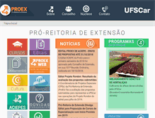 Tablet Screenshot of proex.ufscar.br